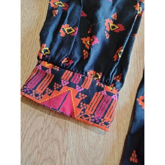 Jody T Of California Vintage Black Dress With Aztec Designs‎ Size 11 - Picture 6 of 10